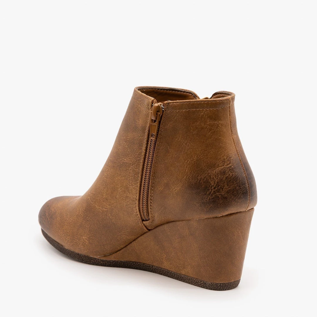 Mata Burnished Toe Wedge Bootie 6 Mata Burnished Toe Wedge Bootie