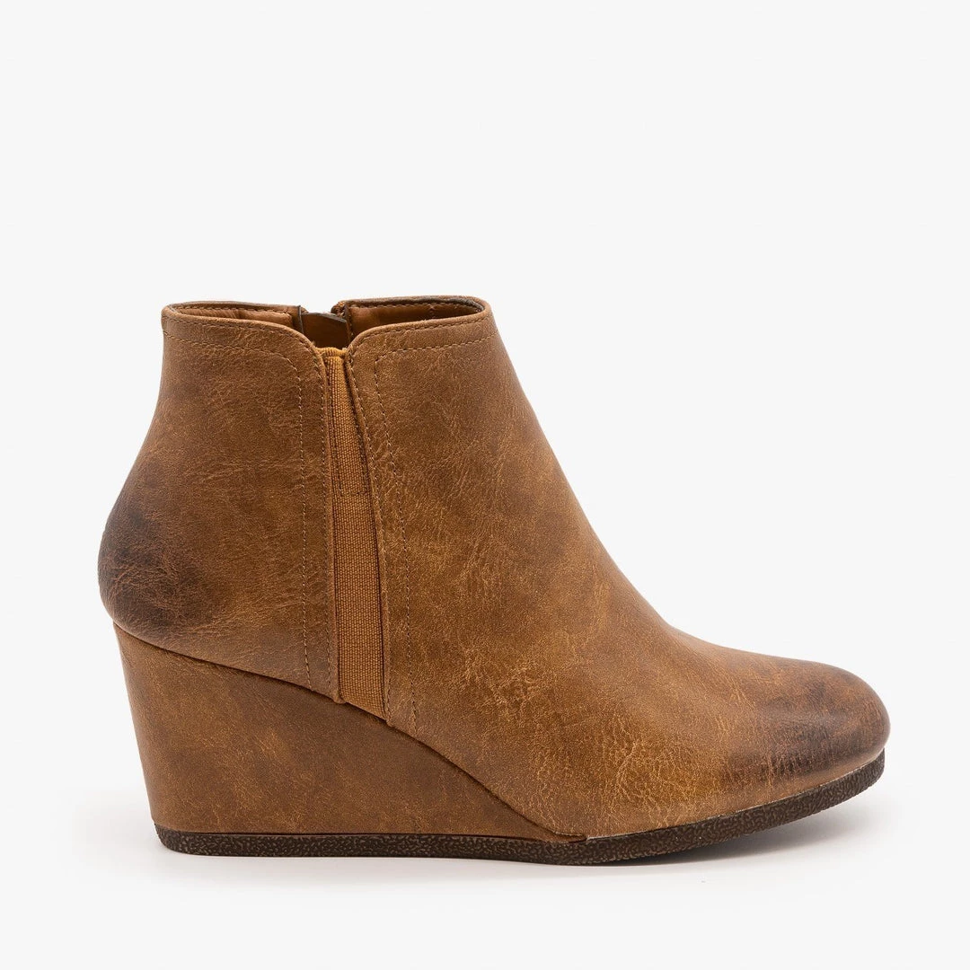 Mata Burnished Toe Wedge Bootie 5 Mata Burnished Toe Wedge Bootie