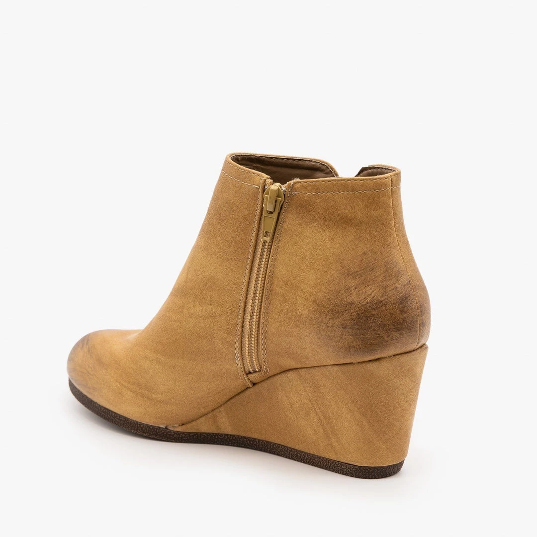 Mata Burnished Toe Wedge Bootie 4 Mata Burnished Toe Wedge Bootie