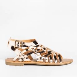 Forever Caged Ankle Strap Woven Sandals Newest Arrivals