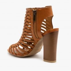 Bamboo Shoes Newest Arrivals Caged Chunky High Heel Sandals