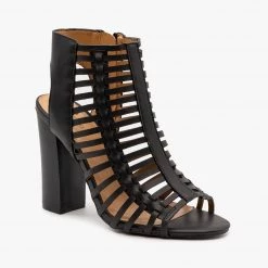 Bamboo Shoes Newest Arrivals Caged Chunky High Heel Sandals