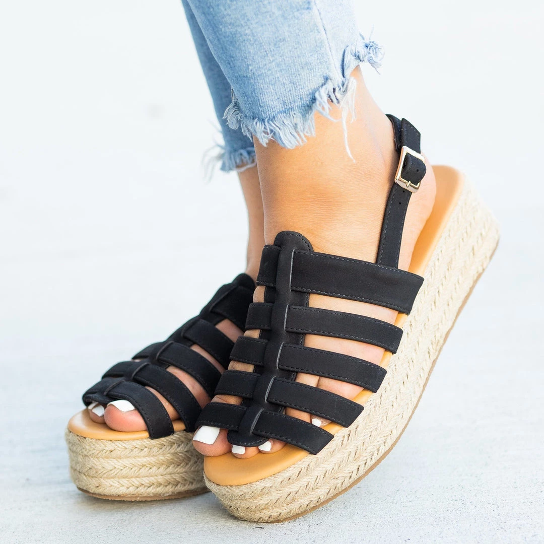 Qupid Shoes Caged Espadrille Flatforms 3 Qupid Shoes Caged Espadrille Flatforms