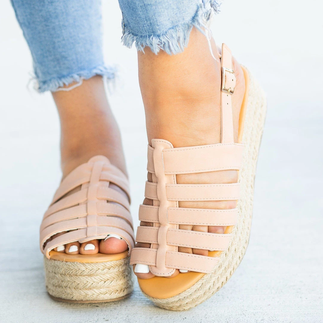 Qupid Shoes Caged Espadrille Flatforms 1 Qupid Shoes Caged Espadrille Flatforms