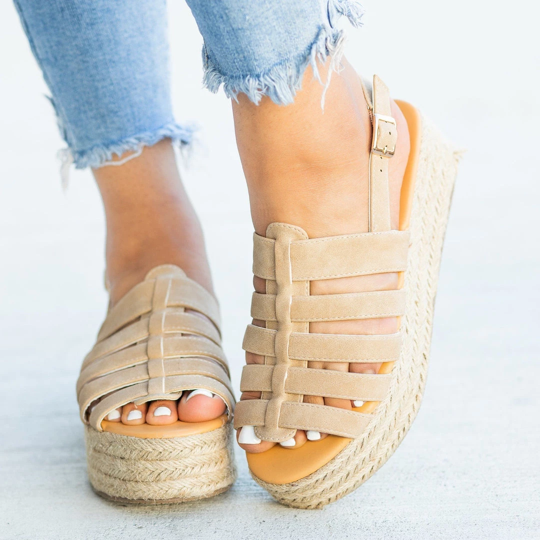 Qupid Shoes Caged Espadrille Flatforms 6 Qupid Shoes Caged Espadrille Flatforms