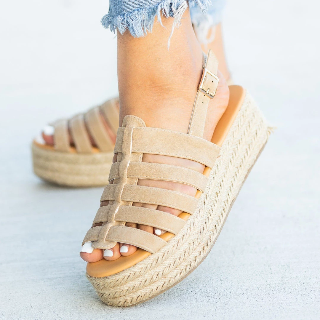 Qupid Shoes Caged Espadrille Flatforms 5 Qupid Shoes Caged Espadrille Flatforms