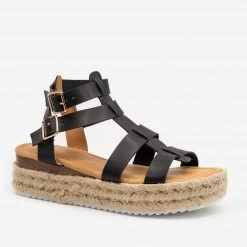Anna Shoes Caged Espadrille Wedge Sandals Newest Arrivals