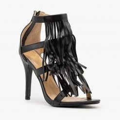 Adriana Shoes Caged Fringe Stilettos Newest Arrivals