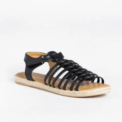 Qupid Shoes Caged Gladiator Espadrille Sandals