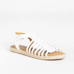 Qupid Shoes Caged Gladiator Espadrille Sandals
