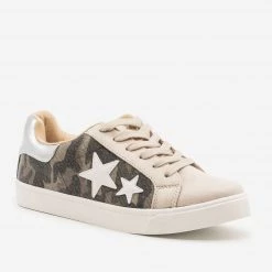 Soda Shoes Newest Arrivals Camo Lace-Up Star Sneakers