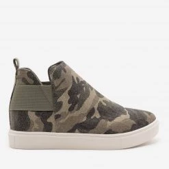 Soda Shoes Camo Slip On Wedge Sneakers