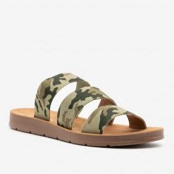 Mata Newest Arrivals Camo Triple Elastic Strap Sandals