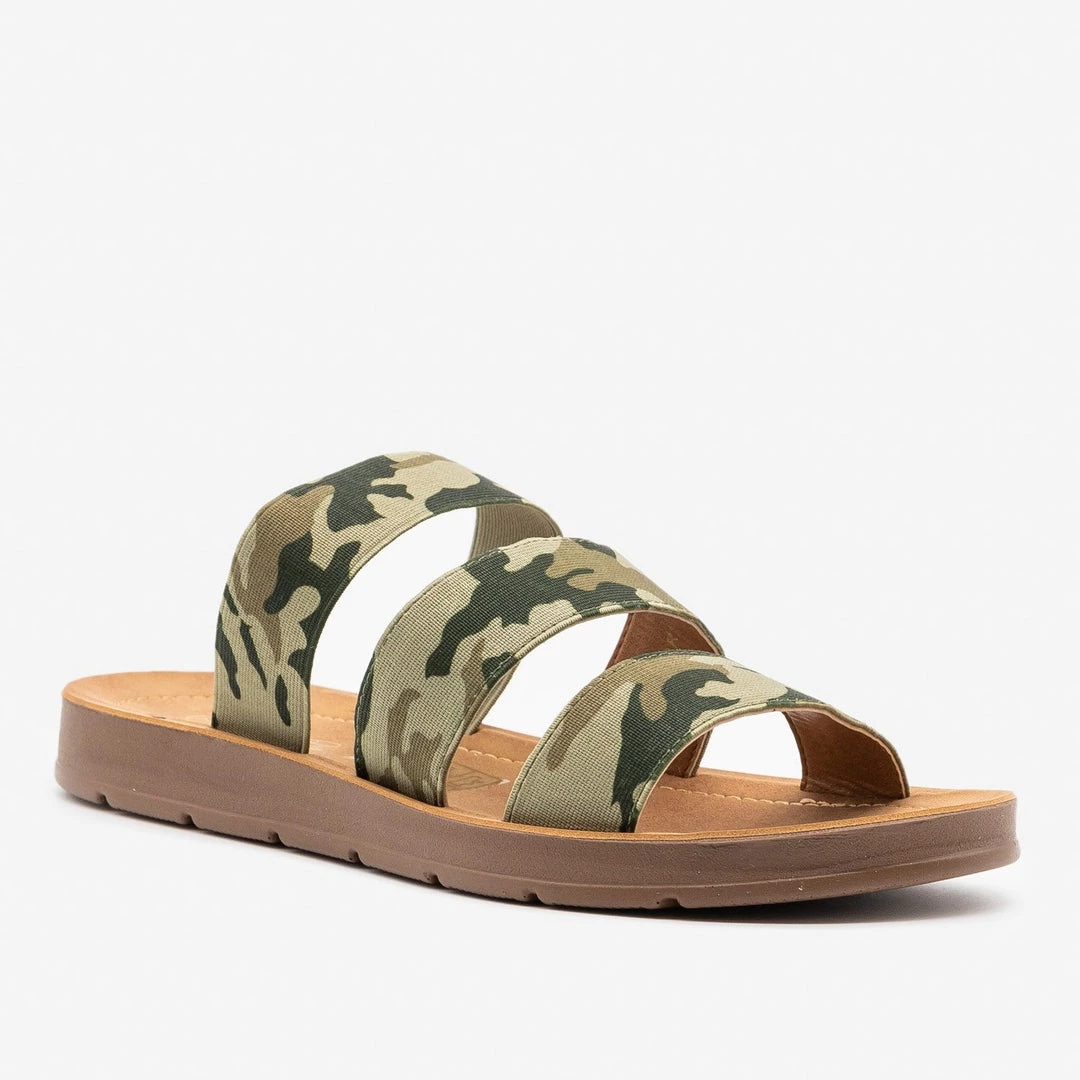 Mata Newest Arrivals Camo Triple Elastic Strap Sandals 2 Mata Newest Arrivals Camo Triple Elastic Strap Sandals