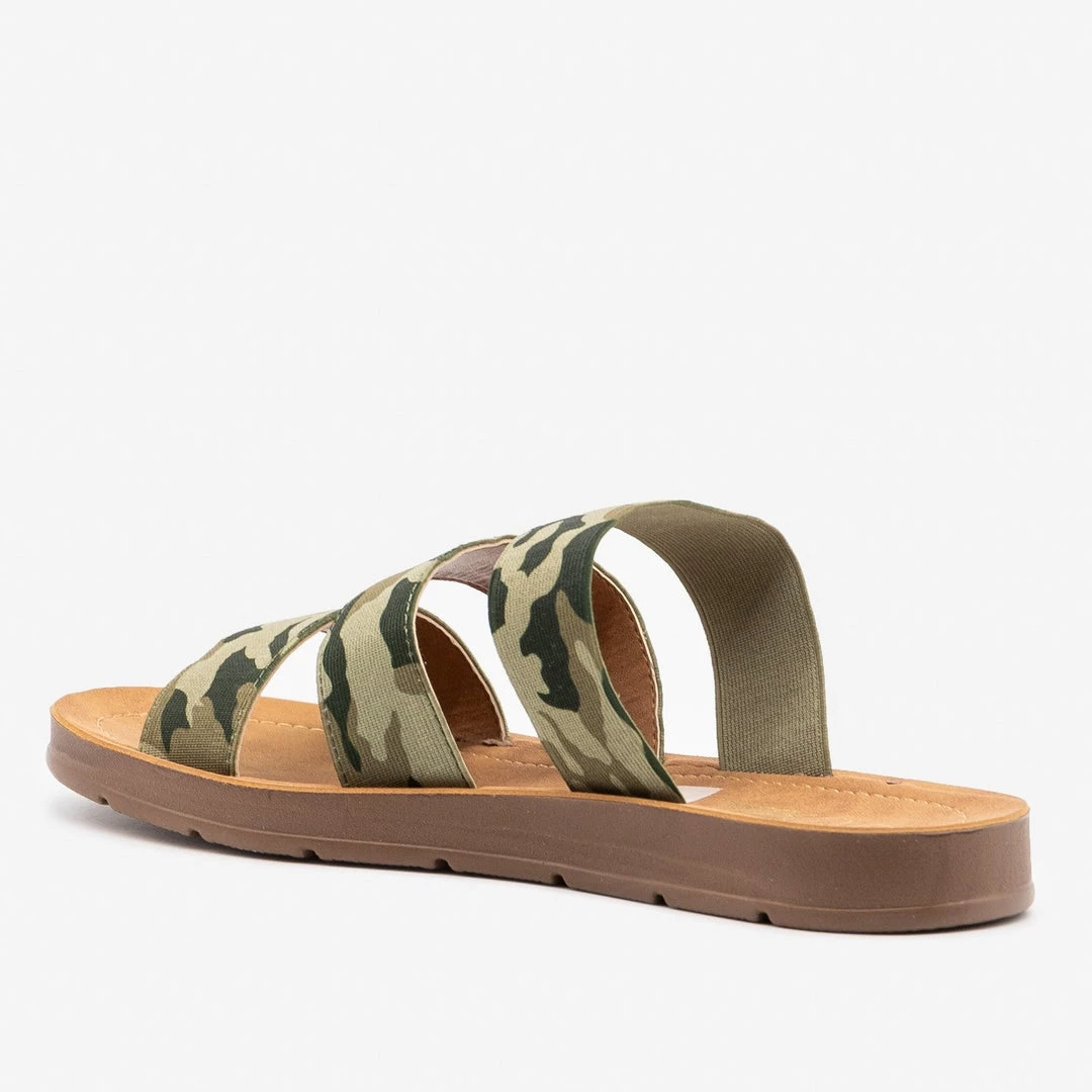 Mata Newest Arrivals Camo Triple Elastic Strap Sandals 3 Mata Newest Arrivals Camo Triple Elastic Strap Sandals
