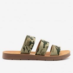 Mata Newest Arrivals Camo Triple Elastic Strap Sandals