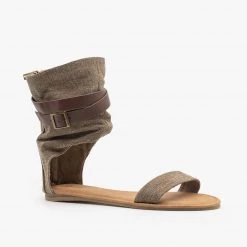 Bamboo Shoes Canvas Ankle Band Buckle Gladiator Sandals