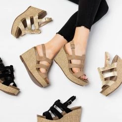 Bella Marie Canvas Platform Sandal Wedges 7 Bella Marie Canvas Platform Sandal Wedges
