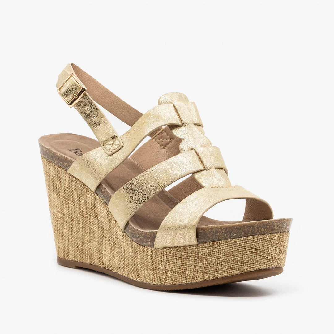 Bella Marie Canvas Platform Sandal Wedges 1 Bella Marie Canvas Platform Sandal Wedges