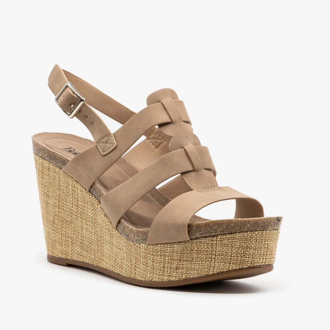 Bella Marie Canvas Platform Sandal Wedges 2 Bella Marie Canvas Platform Sandal Wedges