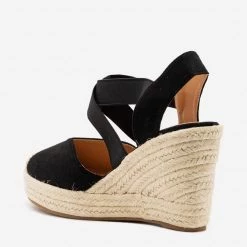 Bella Marie Newest Arrivals Cap Toe Elastic Espadrille Wedges