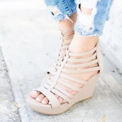 Anna Shoes Carina Caged Wedges Newest Arrivals