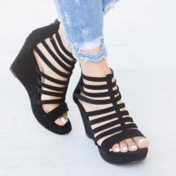 Anna Shoes Carina Caged Wedges Newest Arrivals