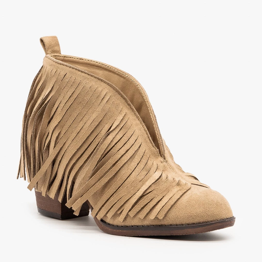 Mata Center Cut Fringe Booties FINAL SALE Newest Arrivals 10 Mata Center Cut Fringe Booties FINAL SALE Newest Arrivals