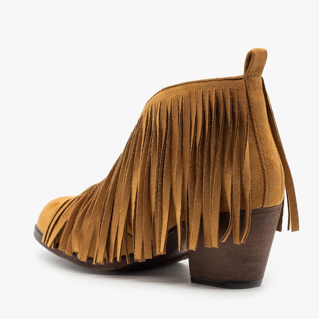 Mata Center Cut Fringe Booties FINAL SALE Newest Arrivals 2 Mata Center Cut Fringe Booties FINAL SALE Newest Arrivals