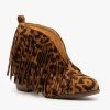 Mata Center Cut Leopard Fringe Booties