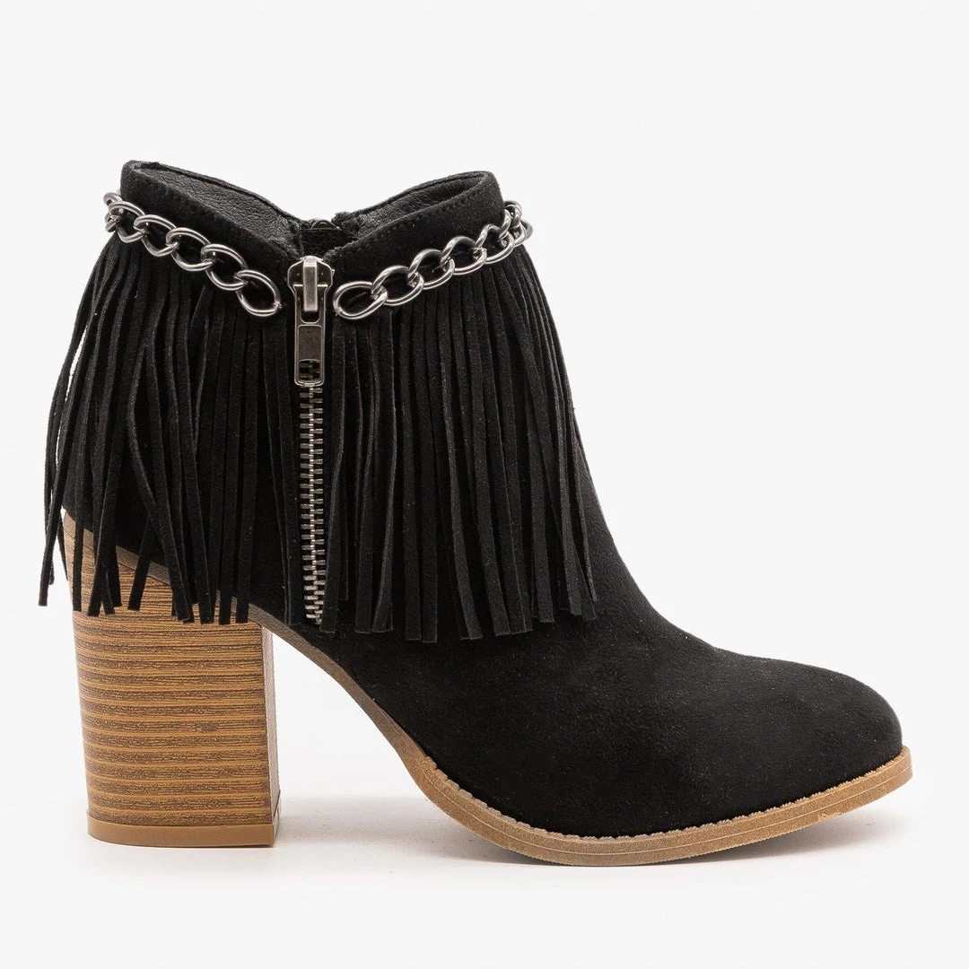 Mata Newest Arrivals Chain And Fringed Capped Booties FINAL SALE 7 Mata Newest Arrivals Chain And Fringed Capped Booties FINAL SALE