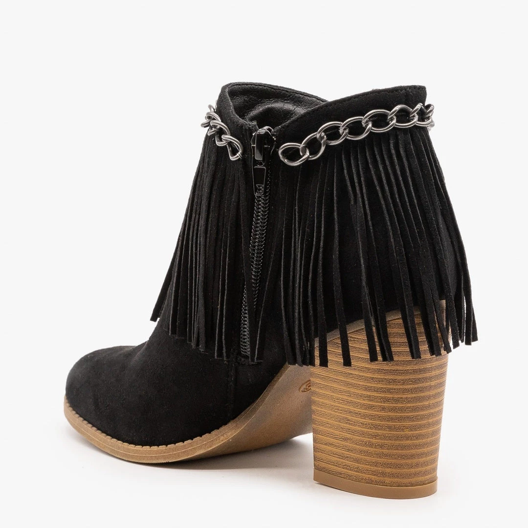 Mata Newest Arrivals Chain And Fringed Capped Booties FINAL SALE 8 Mata Newest Arrivals Chain And Fringed Capped Booties FINAL SALE