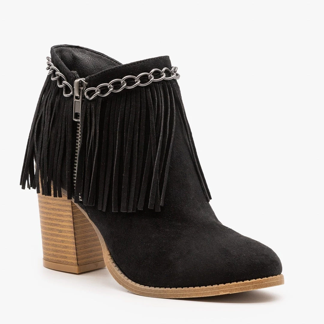 Mata Newest Arrivals Chain And Fringed Capped Booties FINAL SALE 9 Mata Newest Arrivals Chain And Fringed Capped Booties FINAL SALE