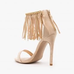 Qupid Shoes Chain Fringe Stiletto Heels Newest Arrivals