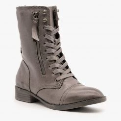 Unbranded/Generic Newest Arrivals Charcoal Gray Combat Boots