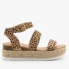Soda Shoes Cheetah Print Espadrille Flatform Sandals Newest Arrivals