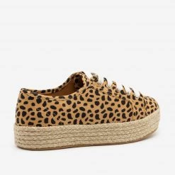 Bamboo Shoes Cheetah Print Espadrille Platform Sneakers Newest Arrivals