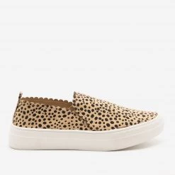 Mata Cheetah Print Scalloped Edge Sneakers Newest Arrivals