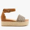 Bamboo Shoes Cheetah Print Scalloped Edge Espadrille Flatforms Newest Arrivals