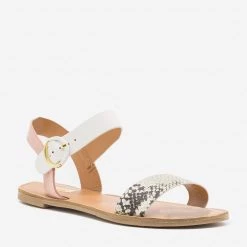 Qupid Shoes Chic Animal Print Accent Sandals Newest Arrivals