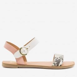 Qupid Shoes Chic Animal Print Accent Sandals Newest Arrivals