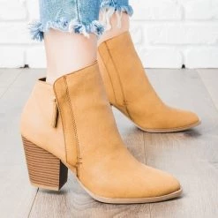 Qupid Shoes Chic Chunky Heel Ankle Booties Newest Arrivals