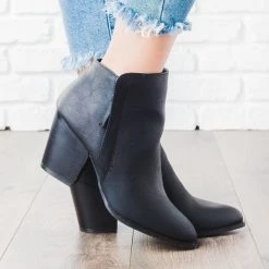 Qupid Shoes Chic Chunky Heel Ankle Booties Newest Arrivals