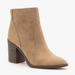 Qupid Shoes Chic Chunky Heel Booties