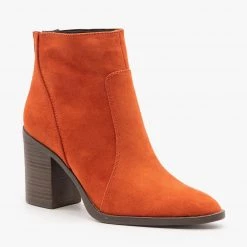 Qupid Shoes Chic Chunky Heel Booties