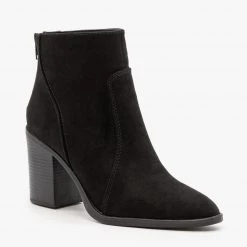 Qupid Shoes Chic Chunky Heel Booties