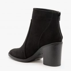 Qupid Shoes Chic Chunky Heel Booties