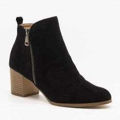 AMS Shoes Chic Classic Zipper Booties