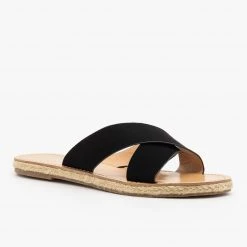 Anna Shoes Chic Criss Cross Espadrille Slides Newest Arrivals