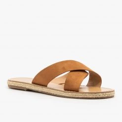 Anna Shoes Chic Criss Cross Espadrille Slides Newest Arrivals
